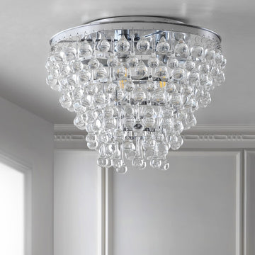 Toronto 16" Metal/Crystal LED Flush Mount - JONATHAN Y